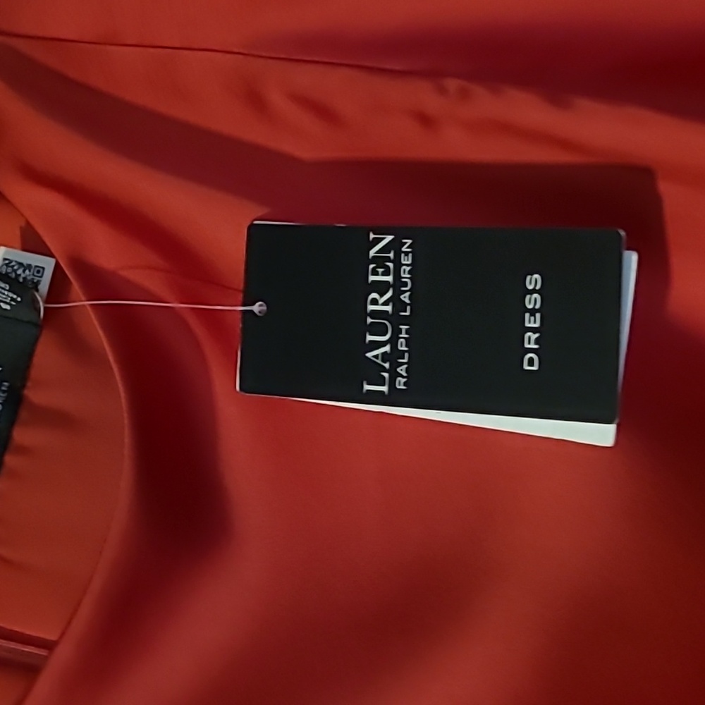 NWT Lauren Ralph Lauren Red Sheath Dress with Flutter Sleeves for Cocktail - Picture 4 of 9